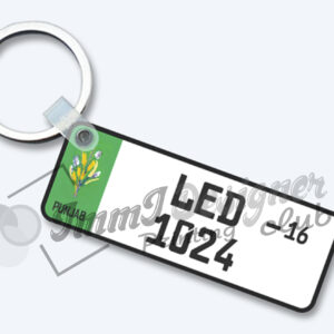 MDF Number Plate Keychain