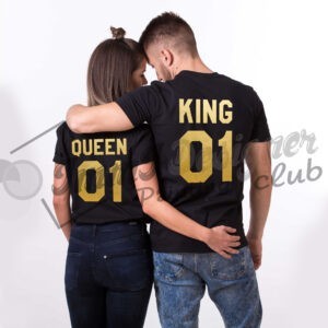 Couple T-Shirt King & Queen with Digits.